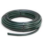 لفة أنابيب HDPE ضغط 12.5 بار PE 80، قطر خارجي 125 مم SDR 11 أسود مع خط أخضر