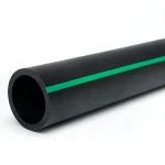 HDPE Plastic Pipe  PN 6 Bar [PE 63] Outside Diameter 280 mm  SDR 17.6  Color Black with Green Stripes | Almona Factory