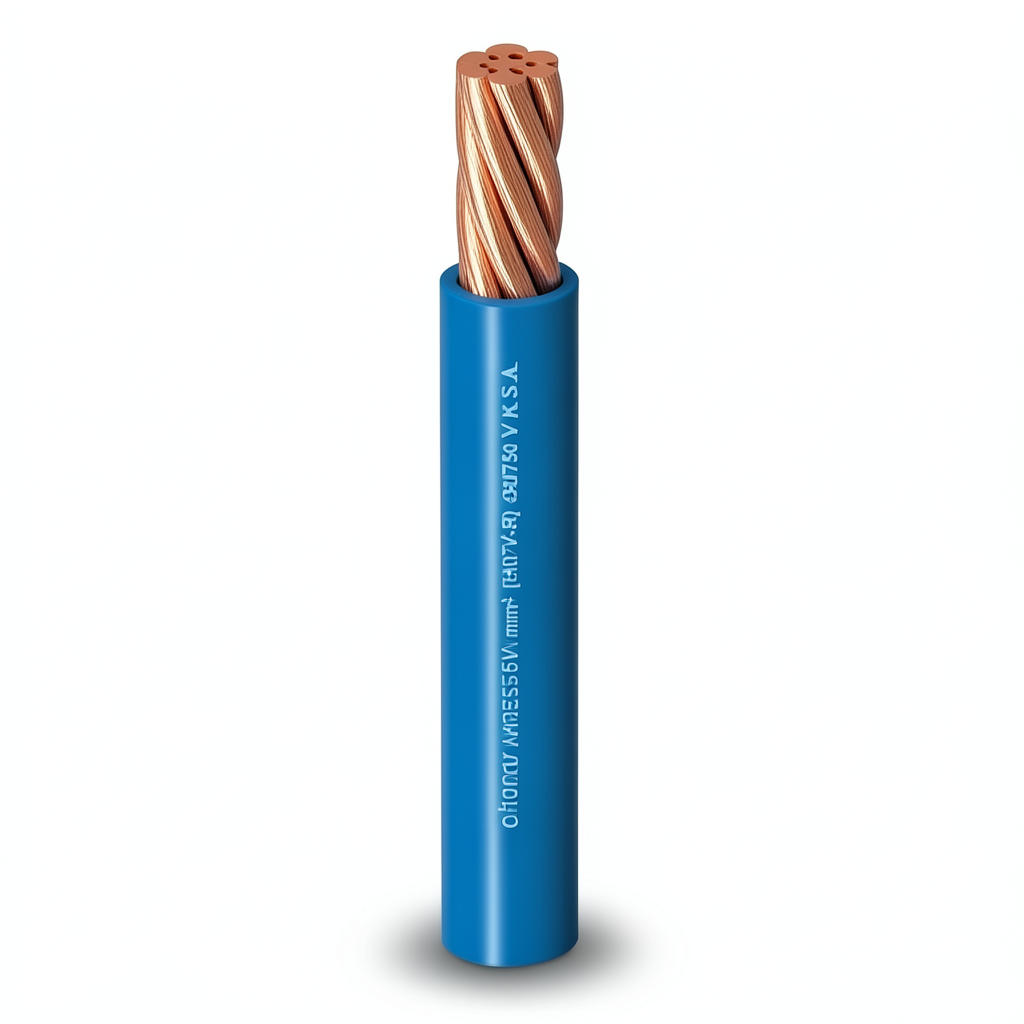 Stranded Single Electrical Wire 150mm² 450/750V Copper Conductor PVC Insulation, Blue | Al Fanar