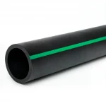 HDPE Polyethylene Pipe  PN 10 Bar [PE 63] OD 225 mm  SDR 11  Color Black with Green Stripes | Almona Factory
