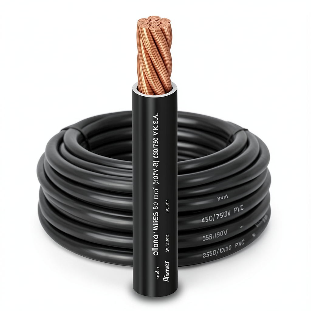 Electrical Copper Stranded Wire Coil 35mm2 450/750V PVC Sheathing, Black | Al Fanar