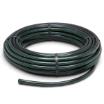 لفة أنابيب HDPE ضغط 12.5 بار PE 80 قطر خارجي 25 مم SDR 11 أسود مع خط أخضر