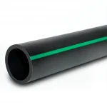 HDPE Plastic Pipe  PN 6 Bar [PE 63] Outside Diameter 280 mm  SDR 17.6  Color Black with Green Stripes | Almona Factory