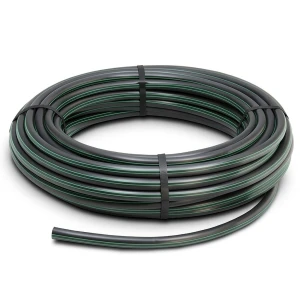 HDPE Plastic Coil Pipe PN 12.5 Bar PE 80 OD 160 mm SDR 11 Black with Green Stripes