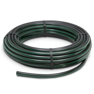 HDPE Plastic Coil Pipe PN 16 Bar PE 80 OD 16 mm SDR 9 Black with Green Stripes