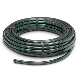 HDPE Plastic Coil Pipe Nominal Pressure 16 Bar PE80 20 mm SDR 9 Black with Green Stripes