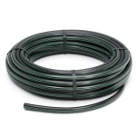 لفة أنابيب بلاستيك HDPE ضغط اسمي 16 بار PE80 قطر خارجي 32 مم SDR 9 أسود مع خطوط خضراء