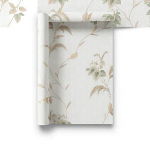 Floral Wall Decoration Pale Beige, 10m x 1.06m, Model 5919