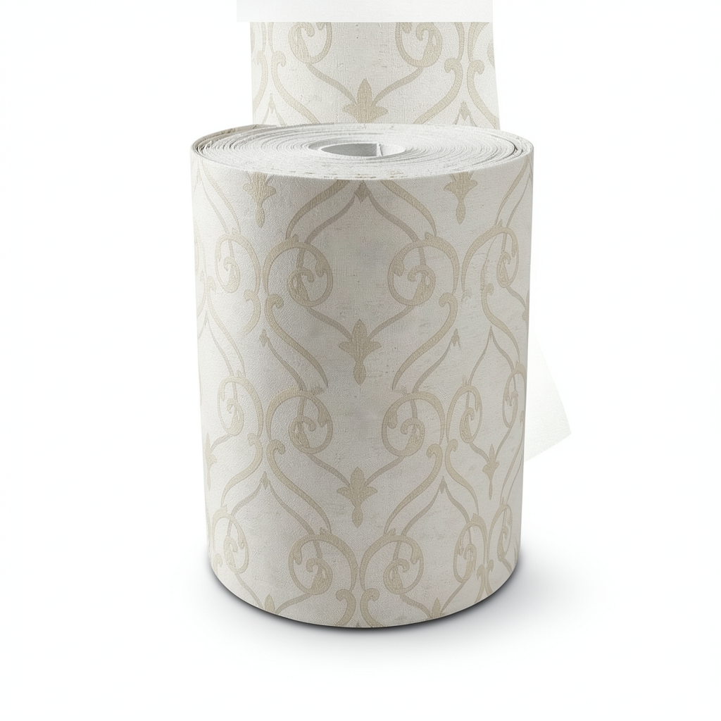 Classic Wallpaper Length 10m, Width 0.73m, Beige Color, Model 81004
