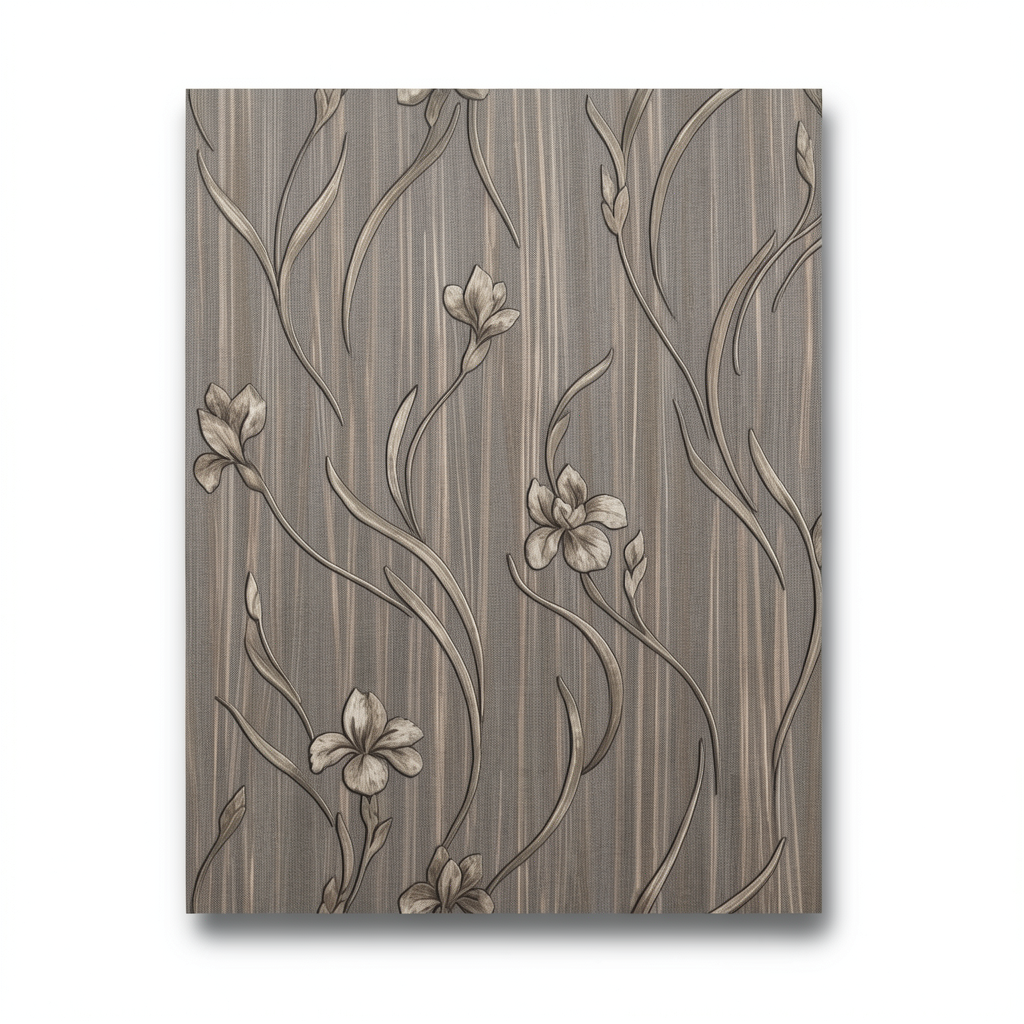 Italian Wallpaper Floral Design Dark Beige, Size 10mx0.73m, Model 81029
