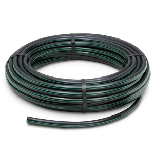 لفة أنابيب بلاستيك HDPE ضغط 12.5 بار PE 80 قطر خارجي 160 مم SDR 11 أسود مع خطوط خضراء