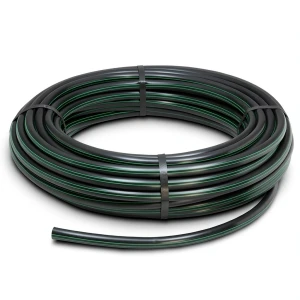 HDPE Plastic Coil Pipe PN 16 Bar PE 80 OD 90 mm SDR 9 Black with Green Stripes