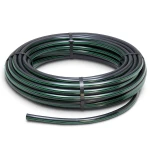 لفة أنابيب HDPE ضغط 16 بار PE 80 قطر خارجي 25 مم SDR 9 أسود مع خط أخضر