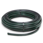 لفة أنابيب HDPE ضغط 16 بار PE 80 قطر خارجي 50 مم SDR 9 أسود مع خط أخضر