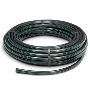لفة أنابيب بلاستيك HDPE ضغط 16 بار PE 80 قطر خارجي 160 مم SDR 9 أسود مع خطوط خضراء