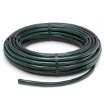 لفة أنابيب بلاستيك HDPE ضغط 16 بار PE 80 قطر خارجي 160 مم SDR 9 أسود مع خطوط خضراء
