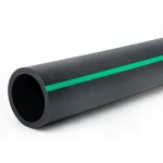 HDPE Plastic Pipe  Nominal Pressure 6 Bar [PE 63] Outside Diameter 250 mm  SDR 17.6  Color Black with Green Stripes | Almona Factory