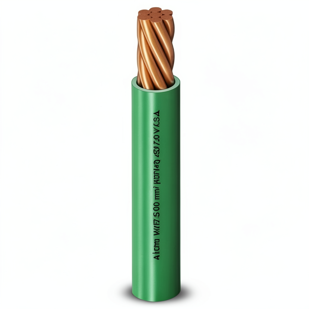 سلك مفرد نحاس مجدول معزول PVC، مقاس 25 mm2، 450/750 فولت، أخضر | شركة الفنار
