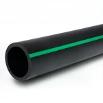 HDPE Plastic Pipe  PN 6 Bar [PE 63] OD 355 mm  SDR 17.6  Color Black with Green Stripes | Almona Factory