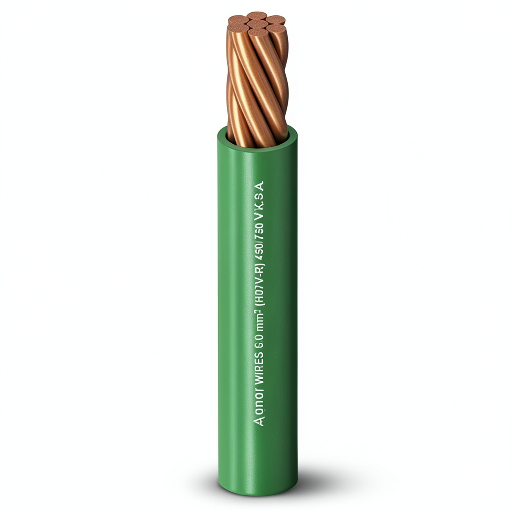 سلك كهرباء نحاس مجدول معزول PVC، مقاس 2.5mm، 450/750 فولت، أخضر | شركة الفنار