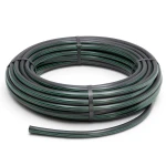 لفة أنابيب HDPE ضغط 16 بار PE 80 قطر خارجي 90 مم SDR 9 أسود مع خطوط خضراء