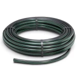 لفة أنابيب HDPE ضغط 16 بار PE 80 قطر خارجي 125 مم SDR 9 أسود مع خطوط خضراء