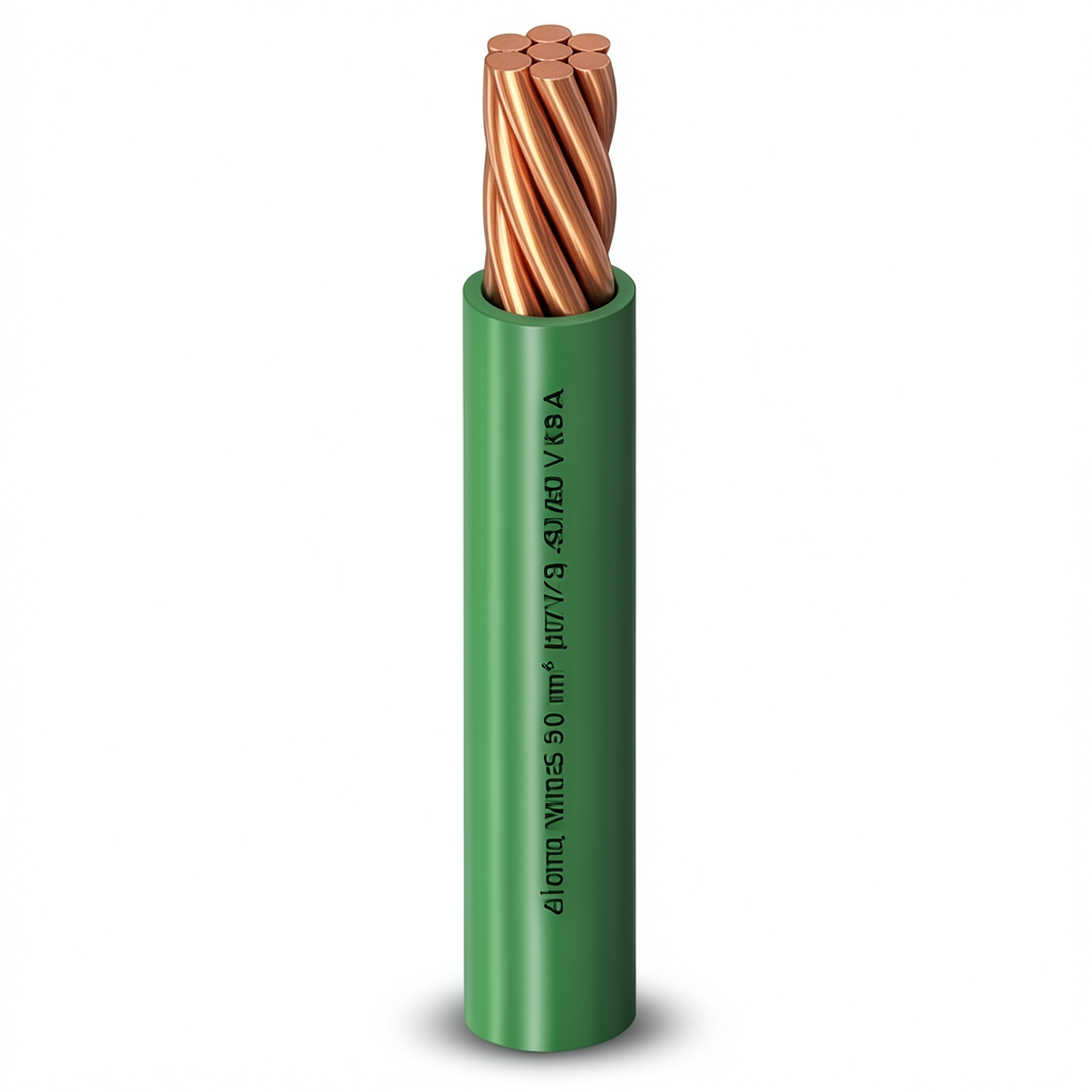 سلك مفرد نحاس مجدول معزول PVC، مقاس 25 mm2، 450/750 فولت، أخضر | شركة الفنار