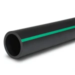مواسير HDPE ضغط 4 بار PE 80 قطر خارجي 180 مم SDR 41 أسود مع خطوط خضراء