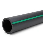 أنابيب HDPE ضغط 4 بار PE 80 قطر خارجي 355 مم SDR 41 أسود مع خطوط خضراء