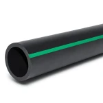 مواسير HDPE بولي ايثيلين ضغط 4 بار PE 80، قطر خارجي 560 مم، SDR 41 أسود مع خطوط خضراء