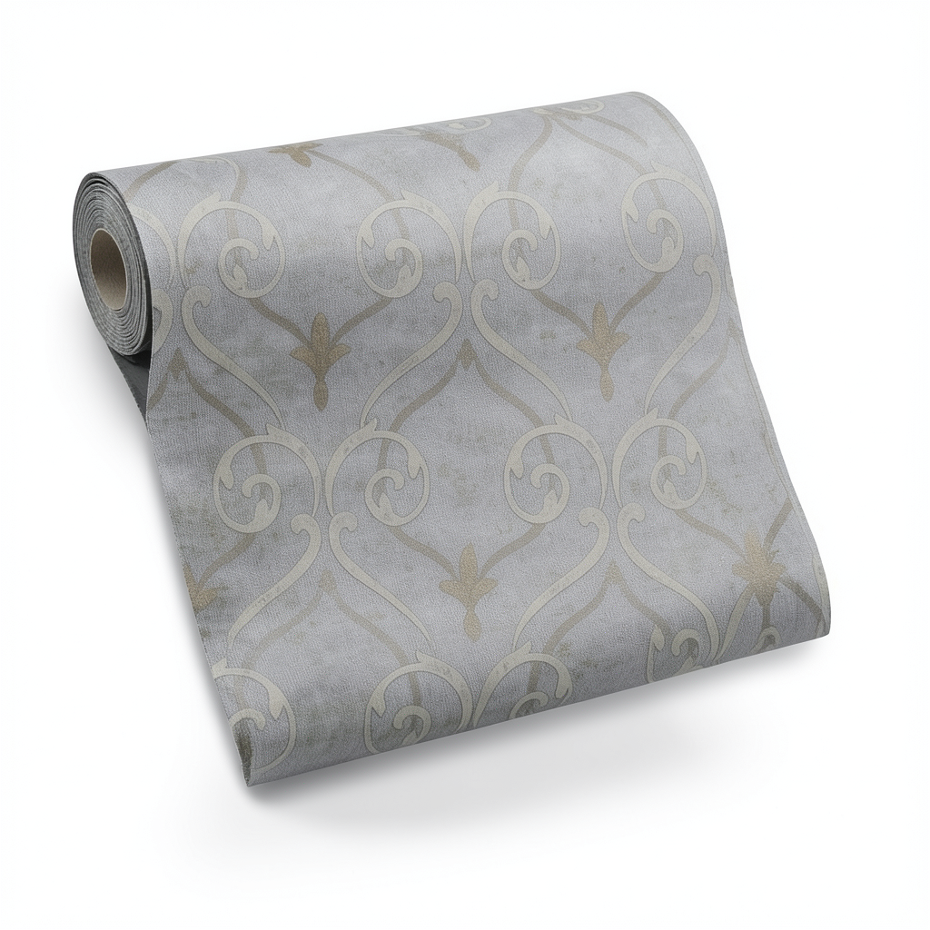 Classic Wallpaper Length 10m, Width 0.73m, Gray Color, Model 81003