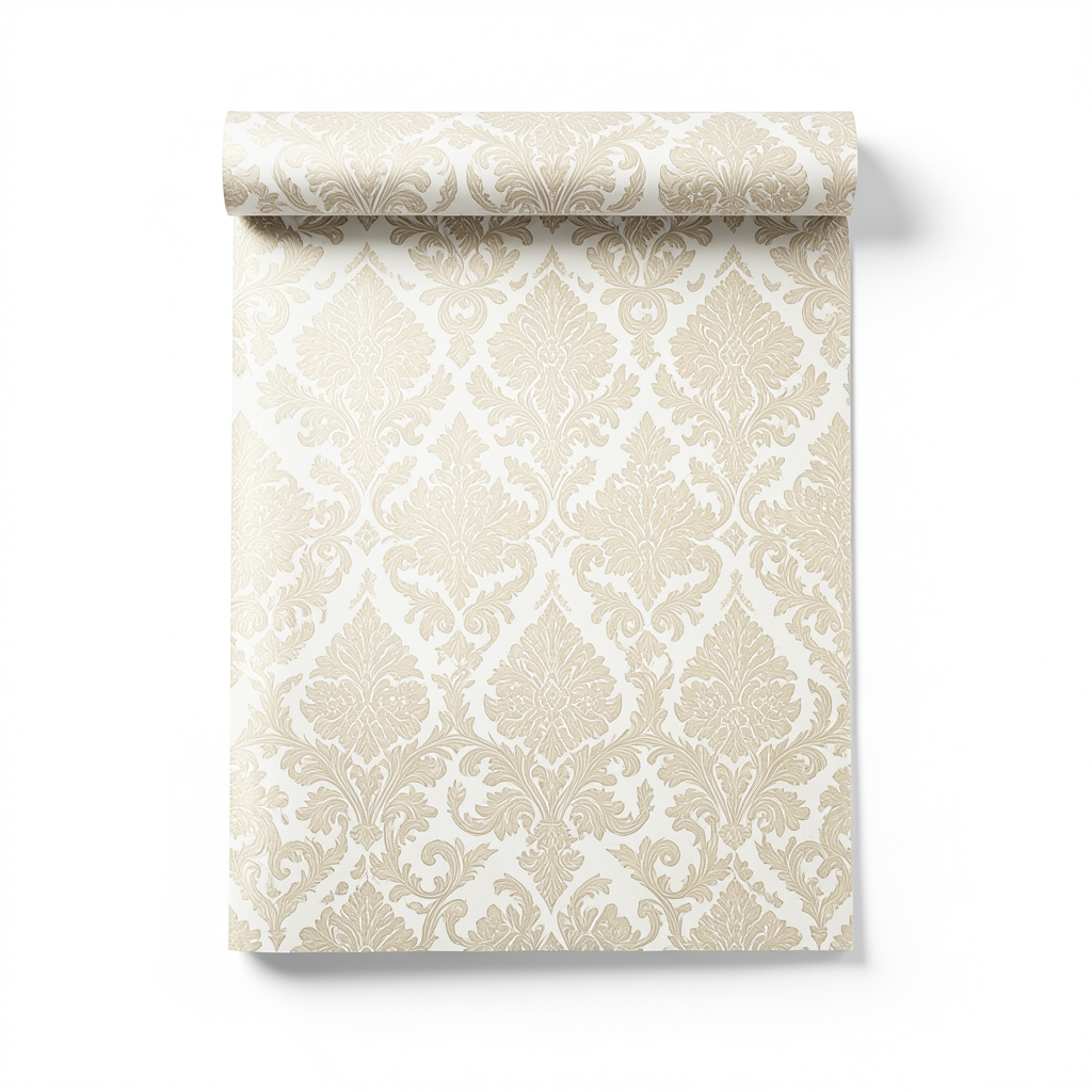 Italian Wallpaper Pattern Design 10m x 1.06m, Cream Color, Model 41307