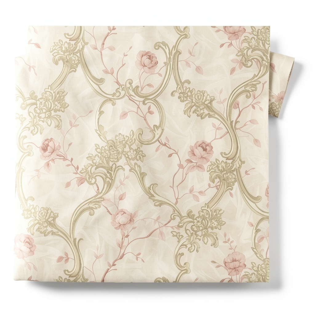 Italian Wallpaper Floral Design Beige Color, Size 10mx0.73m, Model 81160