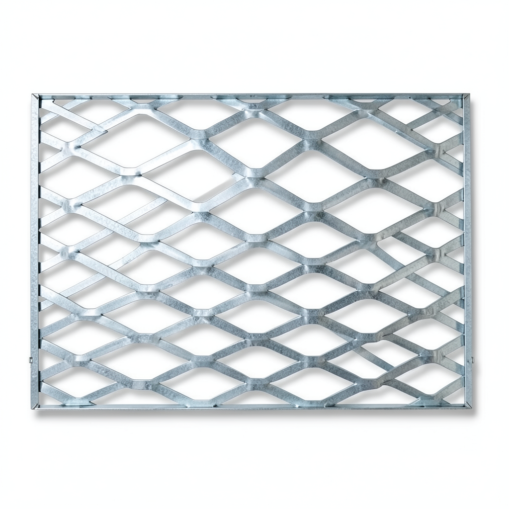 Galvanised Steel Expanded Metal Mesh Bahri Thickness 5.8 mm Width 1.22 m Length 1 m
