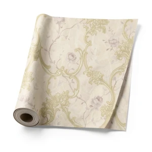 Italian Wallpaper Floral Design Beige Color, Size 10mx0.73m, Model 81155