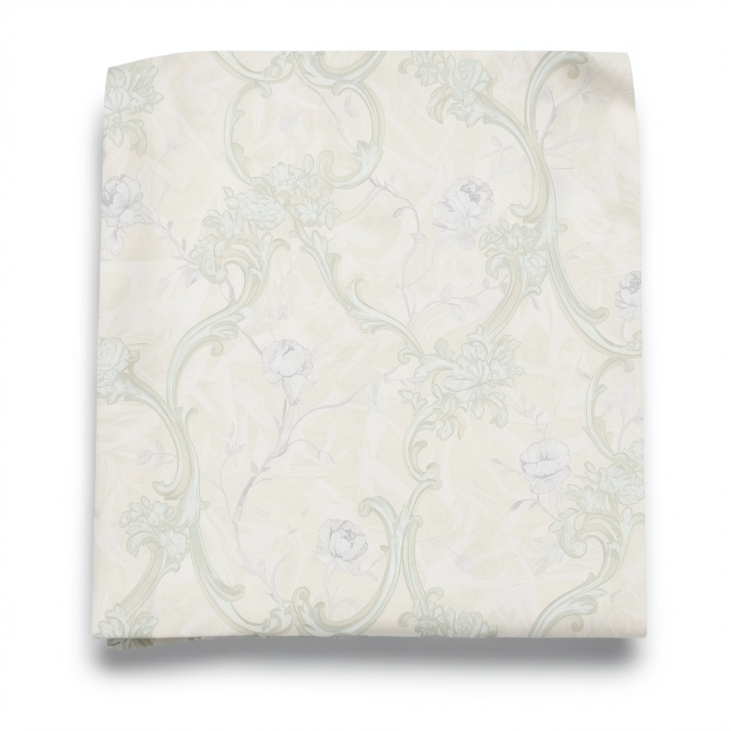 Italian Wallpaper Floral Design Pale Beige, Size 10mx0.73m