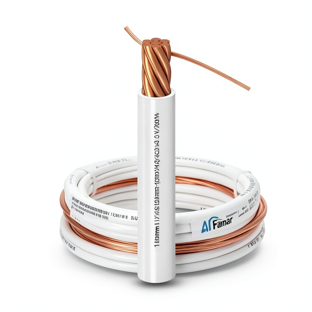 Electrical Stranded Wire 10mm 450/750V Copper Conductor 1.43mm Diameter PVC Insulation, White | Al Fanar