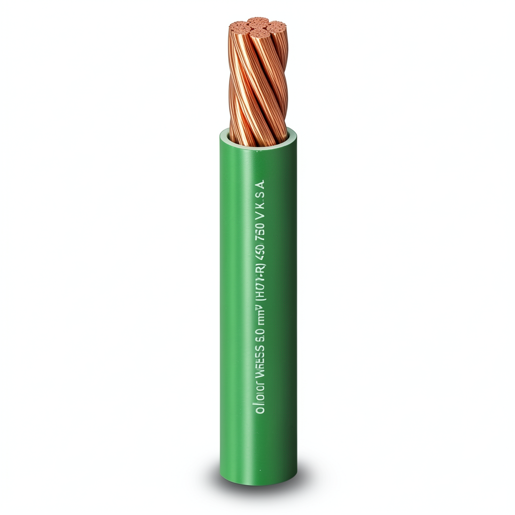 PVC Insulated Stranded Copper Single Electrical Wire 630mm, 450/750V, Green | Al Fanar