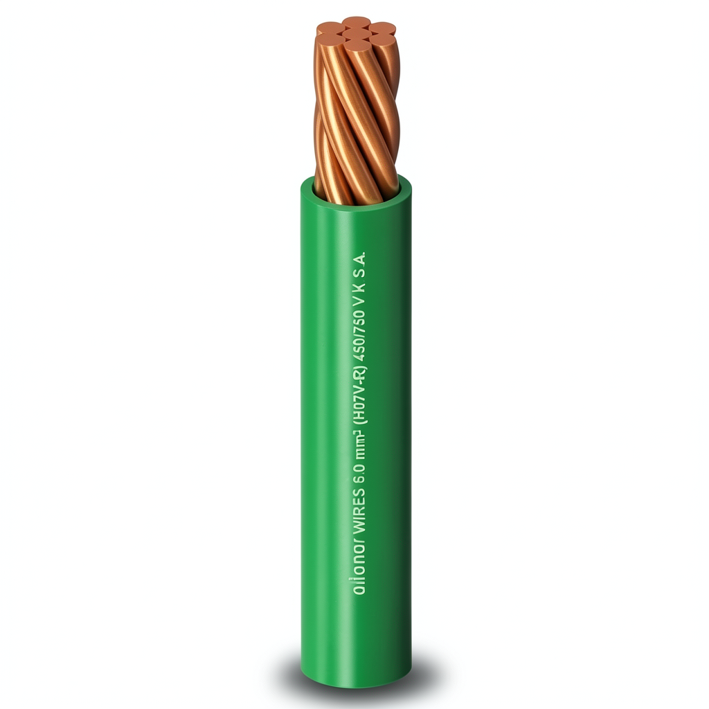 لفة سلك مفرد نحاس مجدول عزل PVC، مقاس 630 ملي، جهد 450/750 فولت، لون أخضر | شركة الفنار