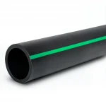 HDPE Plastic Pipe  PN 15.9 Bar [PE 63] OD 250 mm  SDR 7.4  Color Black with Green Stripes | Almona Factory