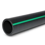 أنابيب بلاستيك HDPE ضغط 4 بار PE 80 قطر خارجي 630 مم SDR 41 أسود مع خطوط خضراء