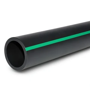أنابيب بلاستيك HDPE ضغط 4 بار PE 80 قطر خارجي 630 مم SDR 41 أسود مع خطوط خضراء