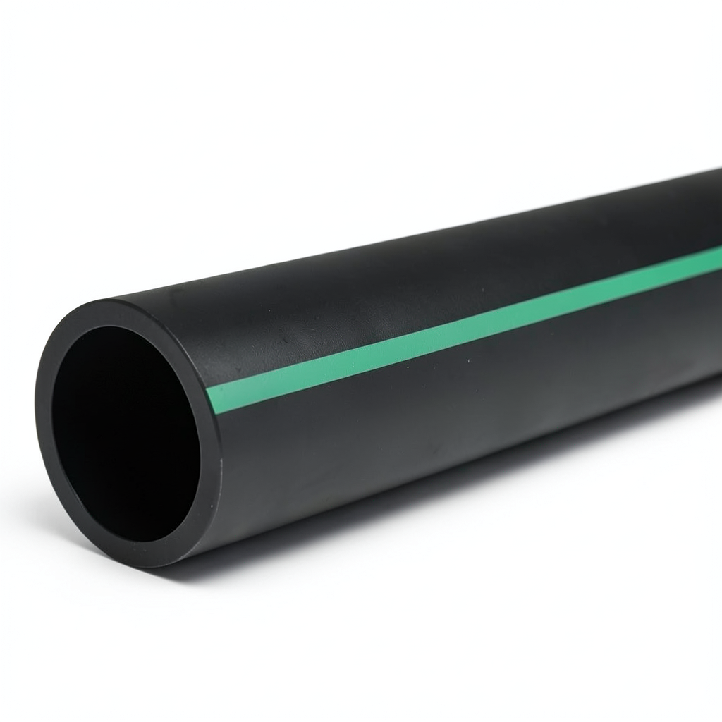 HDPE Polyethylene Plastic Pipe PN 6 Bar PE 80, 355 mm Diameter SDR 22 Black