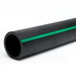 مواسير HDPE ضغط  15.9 بار [PE 63] قطر خارجي 200 مم  SDR 7.4  لون اسود مع خط اخضر | مصنع المنى