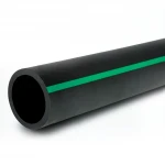 أنابيب HDPE ضغط  15.9 بار [PE 63] قطر خارجي 225 مم  SDR 7.4  لون اسود مع خط اخضر | مصنع المنى