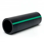 HDPE Plastic Pipe  PN 15.9 Bar [PE 63] Outside Diameter 280 mm  SDR 7.4  Color Black with Green Stripes | Almona Factory