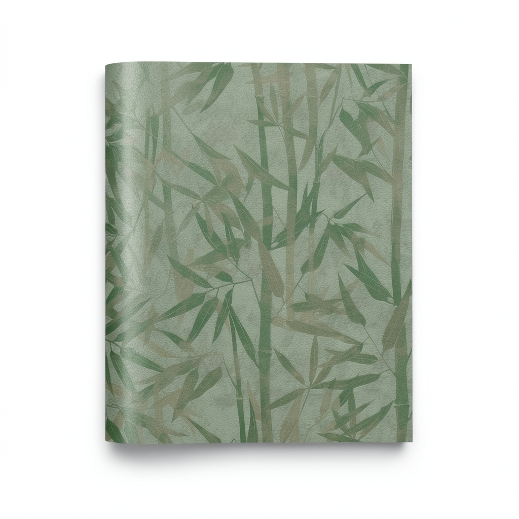 Italian Leaf-Patterned Wallpaper 10m x 0.73m, Green Color, Model Z90025