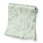 Italian Leaf-Patterned Wallpaper Size 10m x 0.73m, Pale Green