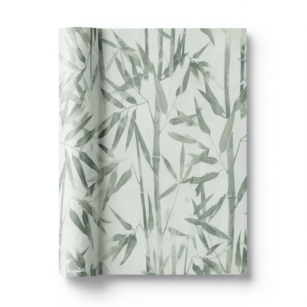 Italian Wallpaper Leaf-Patterned 10m x 0.73m Pale Green