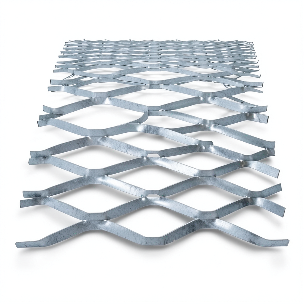 Galvanised Steel Expanded Metal Mesh Bahri Thickness 3.8 mm Width 1.22 m Length 2 m